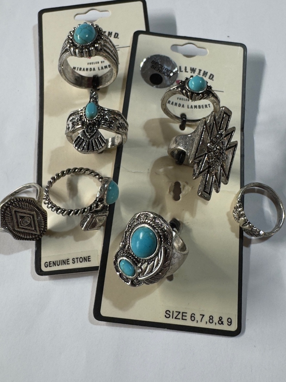 Idyllwind Silver-Tone Turquoise Stackable Ring Set - Blue - Picture 3 of 4